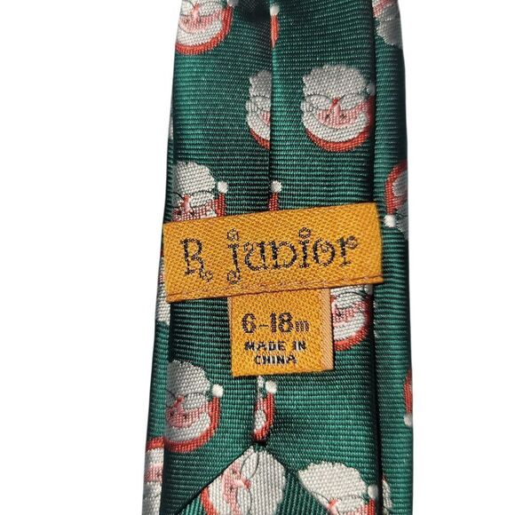 Festive Green Santa Kids Tie - Picture 4 of 6